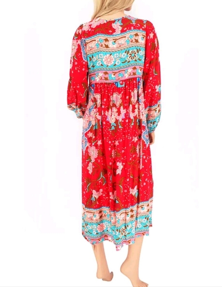 Bohemian ultra soft light midi gypsy style dress - Picture 3 of 6